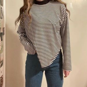 Women’s Stripe Mock Neck Top